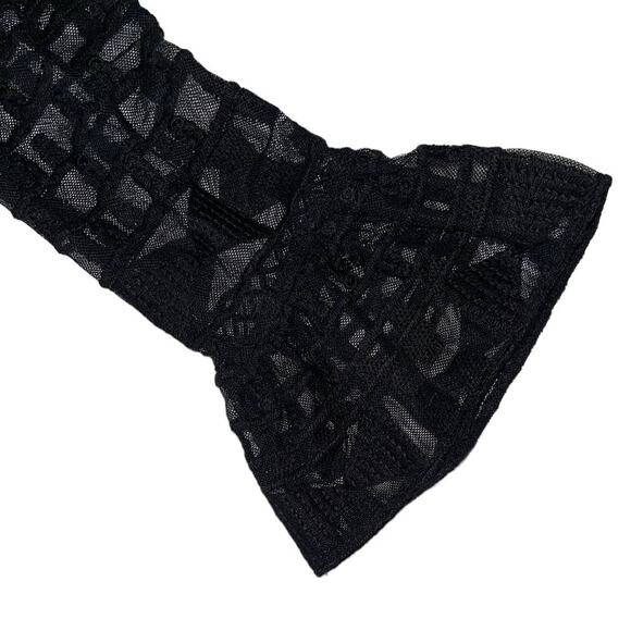 Parker Semi Sheer and Ruffled Black Mini Dress Size Small - Picture 8 of 11